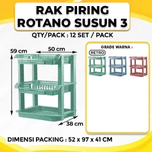 Rak Piring Rotano Susun 3