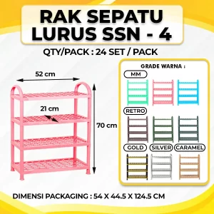 Straight Shoes Rack 4 Tier