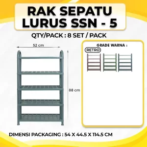 Rak Sepatu Lurus Susun 5