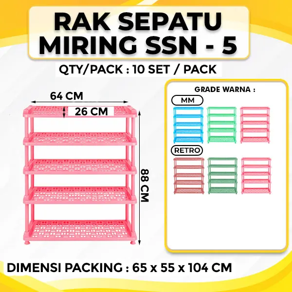 Angled Shoes Rack 5 Tier