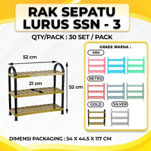 Rak Sepatu Lurus Susun 3