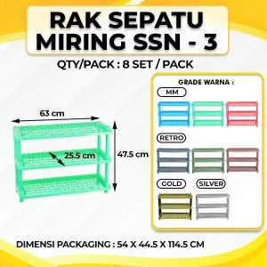 Rak Sepatu Miring Susun 3