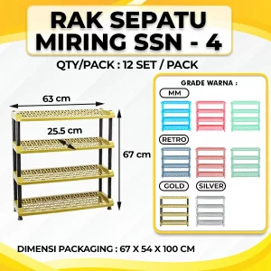 Angled Shoes Rack 4 Tier