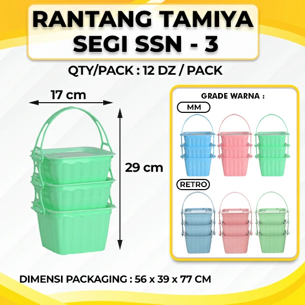 Rantang Tamiya Segi Susun 3