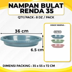 Nampan Bulat Renda 35