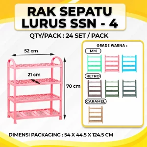 Rak Sepatu Lurus Susun 4