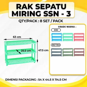 Rak Sepatu Miring Susun 3