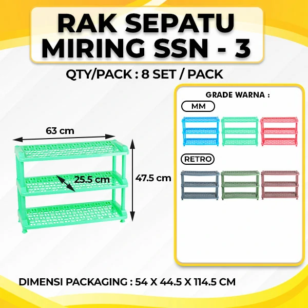 Rak Sepatu Miring Susun 3