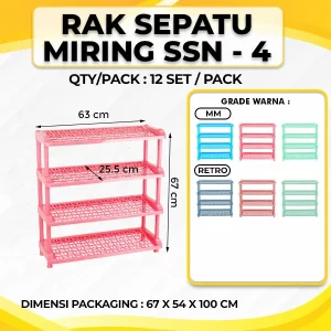 Rak Sepatu Miring Susun 4