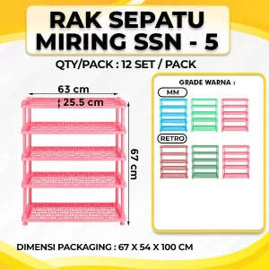 Rak Sepatu Miring Susun 5